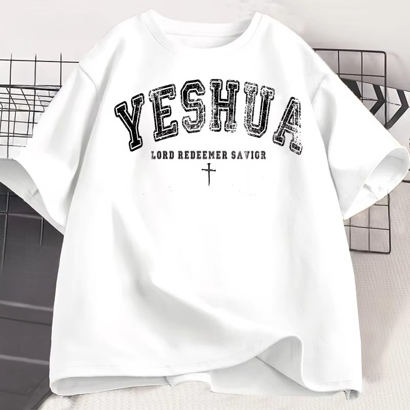 Men'S Fashion Aesthetics - ヴィンテージイエシュア Tシャツクリスチャンイエシュア Tシャツ宗教美的信仰服イエス聖書の一節 Tシャツ男性女性服