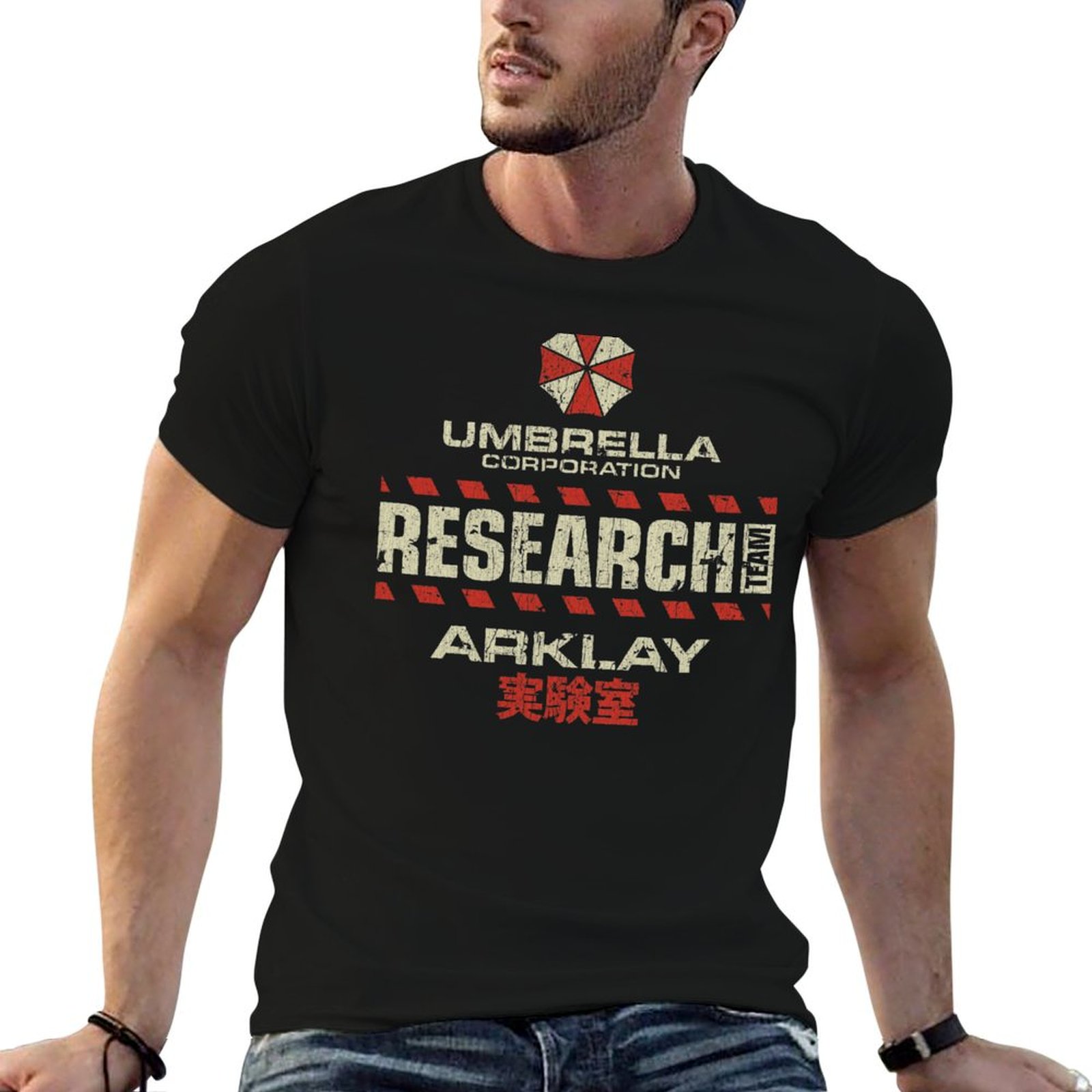 Men'S Fashion Umbrella - アンブレラコーポレーション アークレー研究所研究スタッフ Tシャツ ファッション カジュアル 半袖トップス