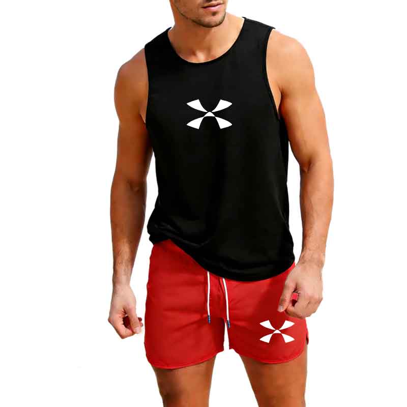 Mens Fashion Suits - 屋外ジョギングスポーツウェアメンズベスト + ショーツ 2 ピース夏カジュアルファッショントレンドセットビーチサーフィンメンズスーツヨーロッパサイズ