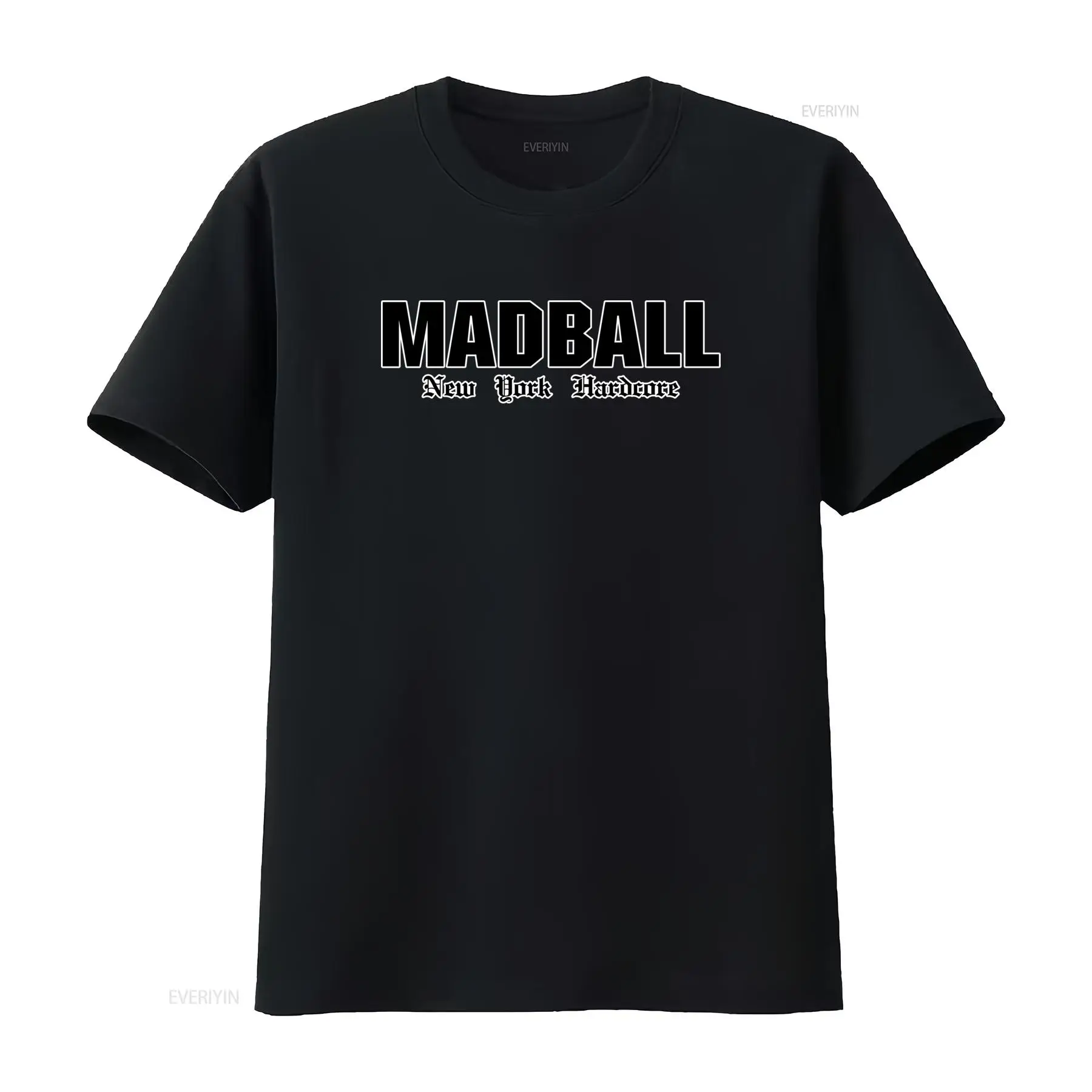 York Men'S Fashion - マッドボール ニューヨーク ハードコア Tシャツ スタイリッシュプリント アーバンファッション
