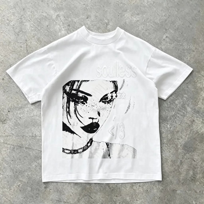 パンク美学グラフィックプリントコットン Tシャツオーバーサイ - Men'S Fashion Aesthetics のレビューと価格