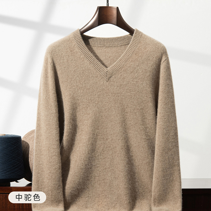厚手のカシミヤセーター メンズ Vネック ピュアカシミヤセー - Men'S Fashion V Neck Sweater のレビューと価格