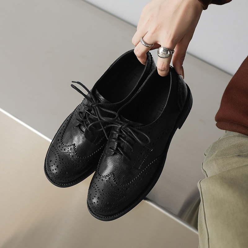EAGSITY 牛革ブラウンブローグオックスフォードシューズ - Oxford Shoes Brogue のレビューと価格