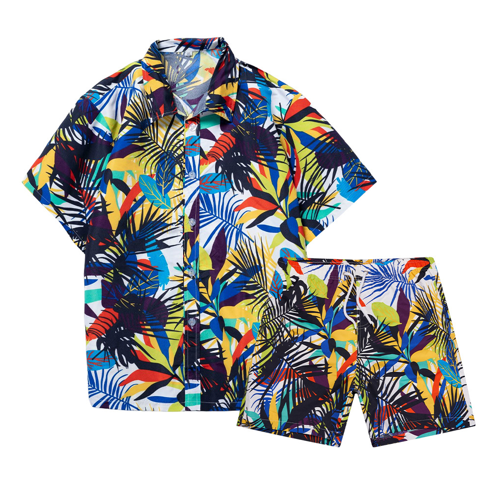 ハワイアンココナッツツリー3Dプリントメンズシャツセットファ - Mens Fashion Suits のレビューと価格