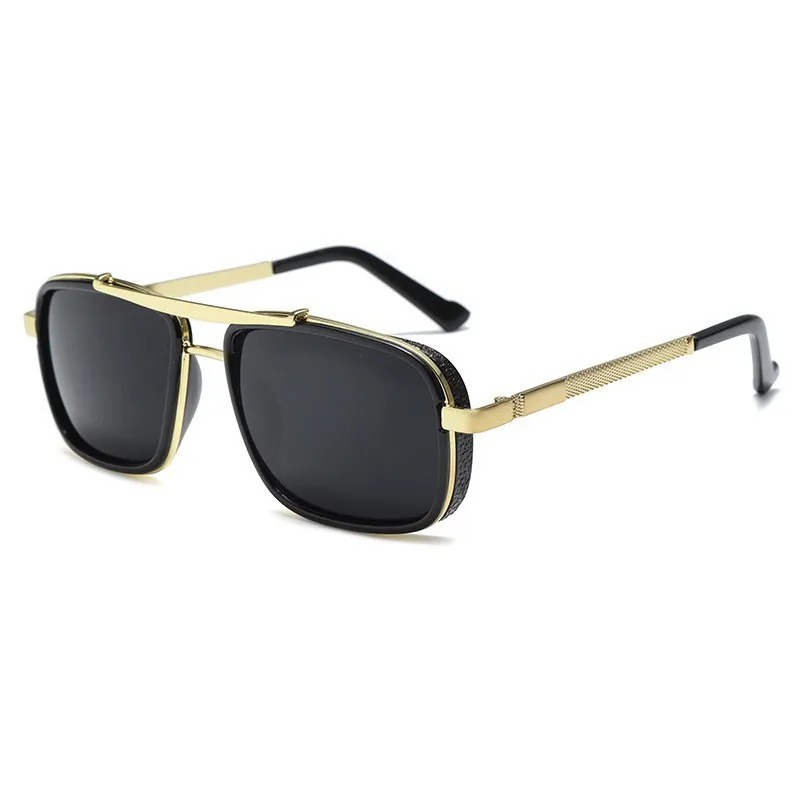 高級長方形メンズサングラス レトロメタルスチームパンクサング - Men'S Fashion Glasses のレビューと価格