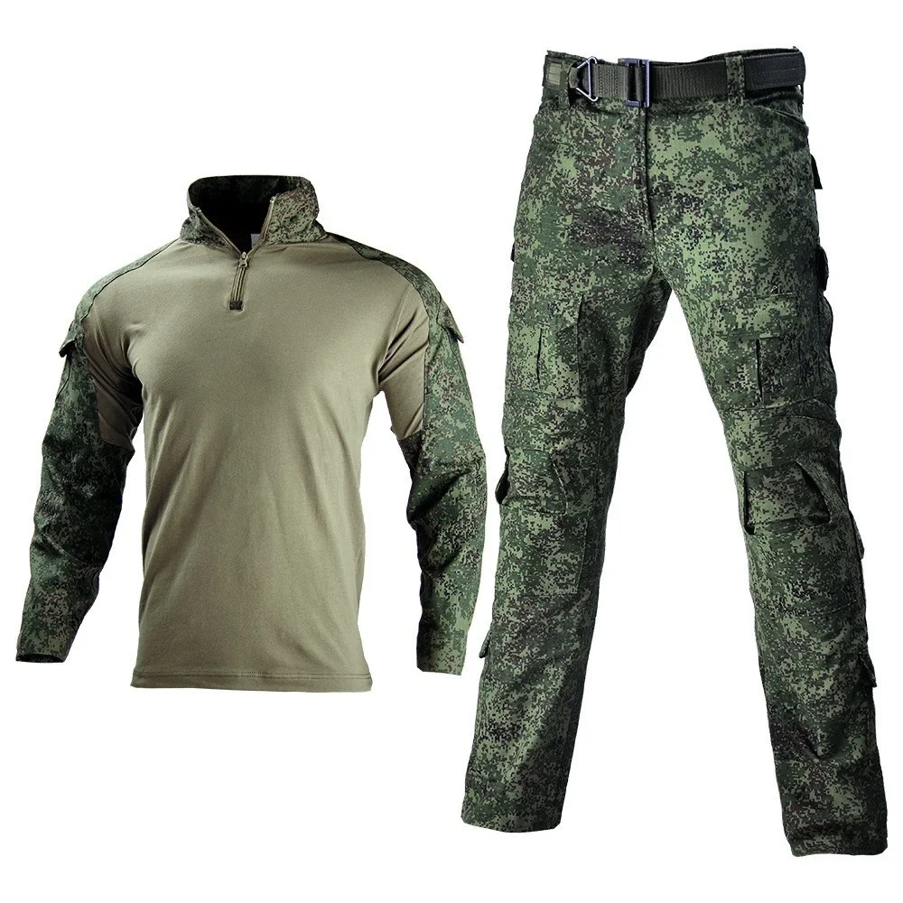 2ピース戦術ユニフォームセット ミリタリーアウトドア迷彩スー - Military Shirt Men のレビューと価格