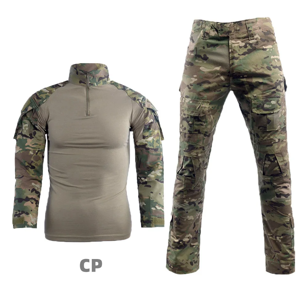 2ピース戦術ユニフォームセット ミリタリーアウトドア迷彩スー - Military Shirt Men のレビューと価格
