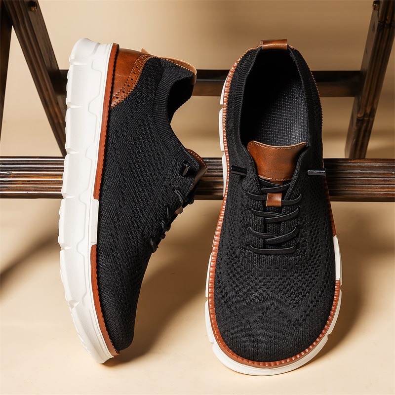 メンズワイドトゥニットドレスシューズ、スリッポン、通気性メッ - Oxford Shoes Brogue のレビューと価格