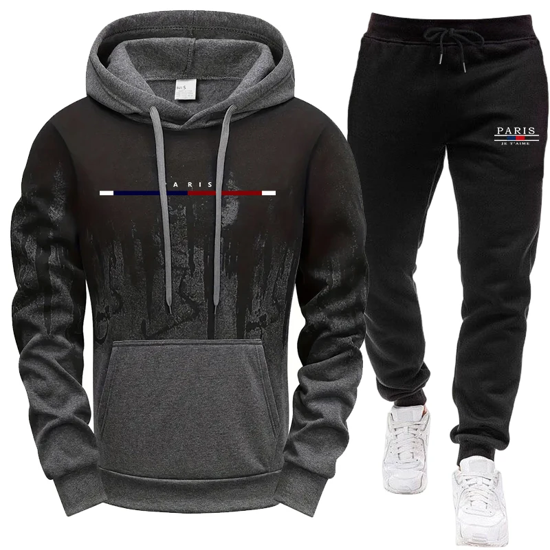 メンズセット/フーディー/パンツ 秋冬 フード付きスウェット - Jogger Sweatpants Men のレビューと価格