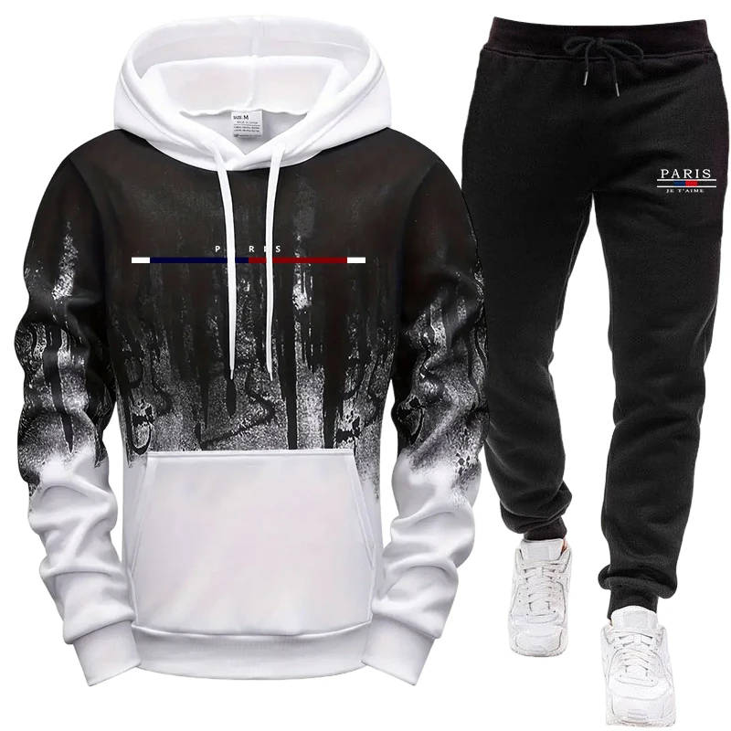 メンズセット/フーディー/パンツ 秋冬 フード付きスウェット - Jogger Sweatpants Men のレビューと価格