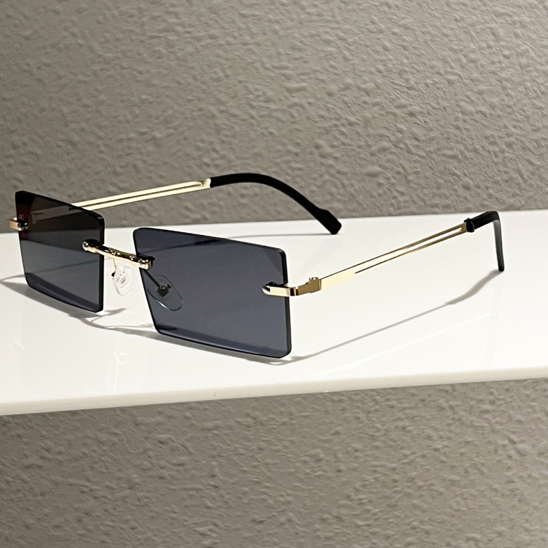 ファッショナブルなリムレス長方形サングラス、人気の男女兼用サ - Men'S Fashion Glasses のレビューと価格
