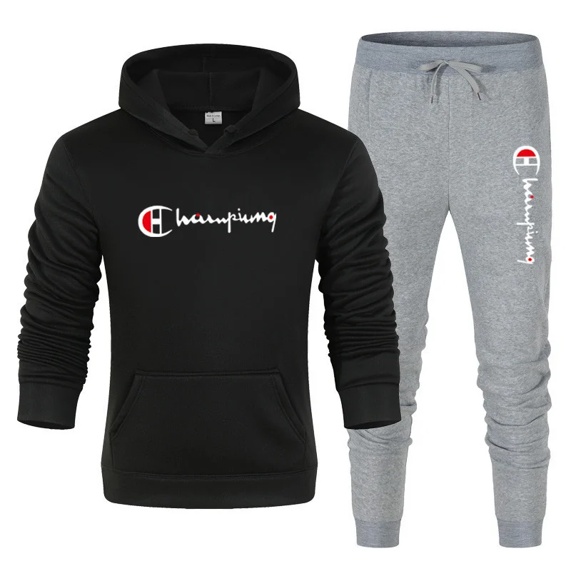 2026 メンズトラックスーツ フード付きスウェットシャツ+ - Jogger Sweatpants Men のレビューと価格
