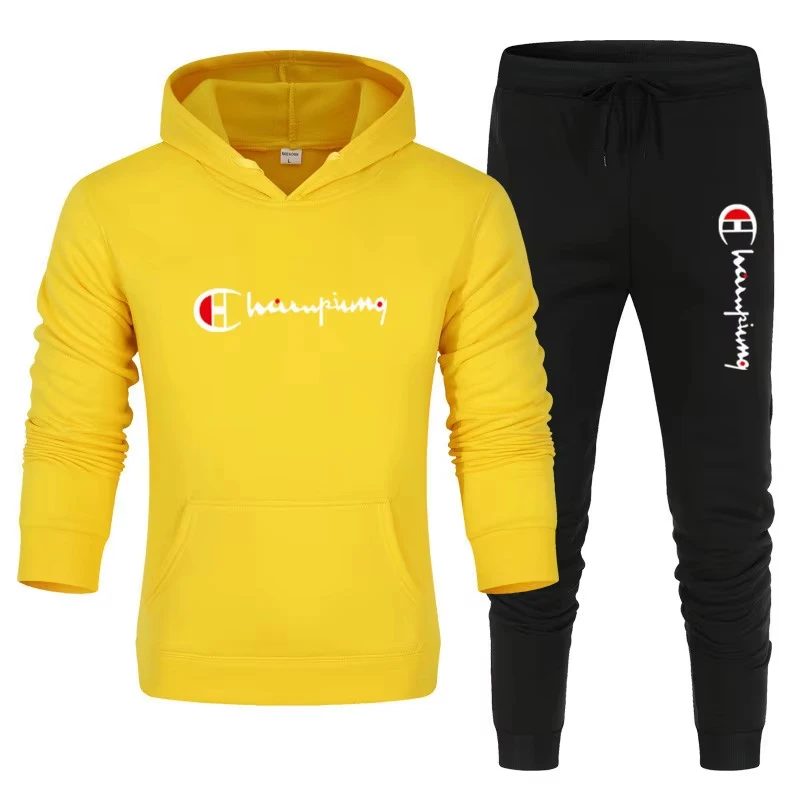 2026 メンズトラックスーツ フード付きスウェットシャツ+ - Jogger Sweatpants Men のレビューと価格