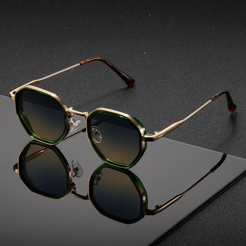 1 ペアユニセックスラウンドメタルファッショナブルなサングラ - Men'S Fashion Old Money のレビューと価格