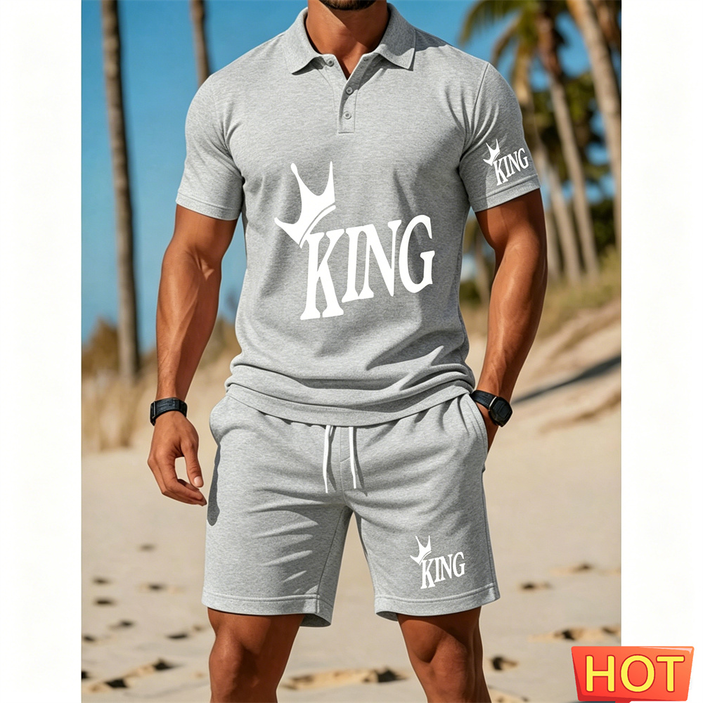 メンズ半袖スーツセット - ツーピースセット ファッションレ - Men Fashion King のレビューと価格
