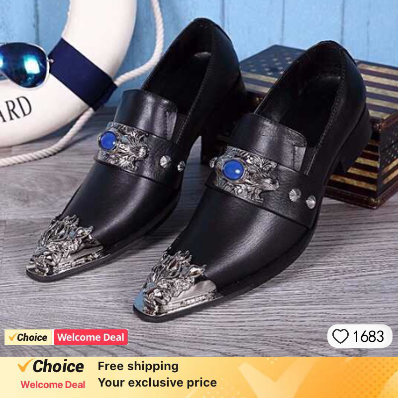 メンズポインテッドメタルトゥシューズ,スリッポンシューズ,イ - Oxford Shoes Brogue のレビューと価格