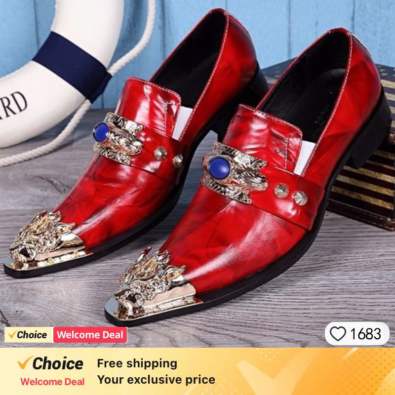 メンズポインテッドメタルトゥシューズ,スリッポンシューズ,イ - Oxford Shoes Brogue のレビューと価格