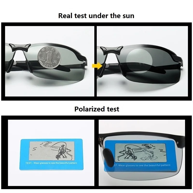 メンズ調光偏光サングラス メンズ ドライビング フィッシング - Men'S Fashion Glasses のレビューと価格