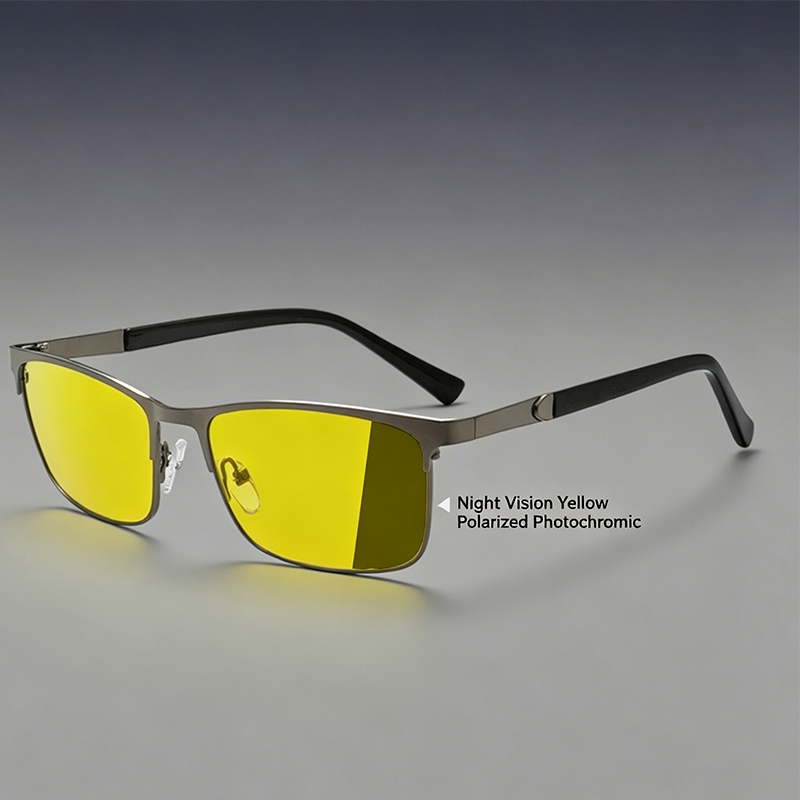 イエローナイトビジョン調光ブルーライトカットメガネ（男女兼用 - Men'S Fashion Glasses のレビューと価格