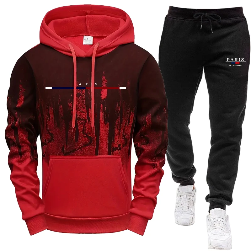メンズセット/フーディー/パンツ 秋冬用 フード付きスウェッ - Jogger Sweatpants Men のレビューと価格