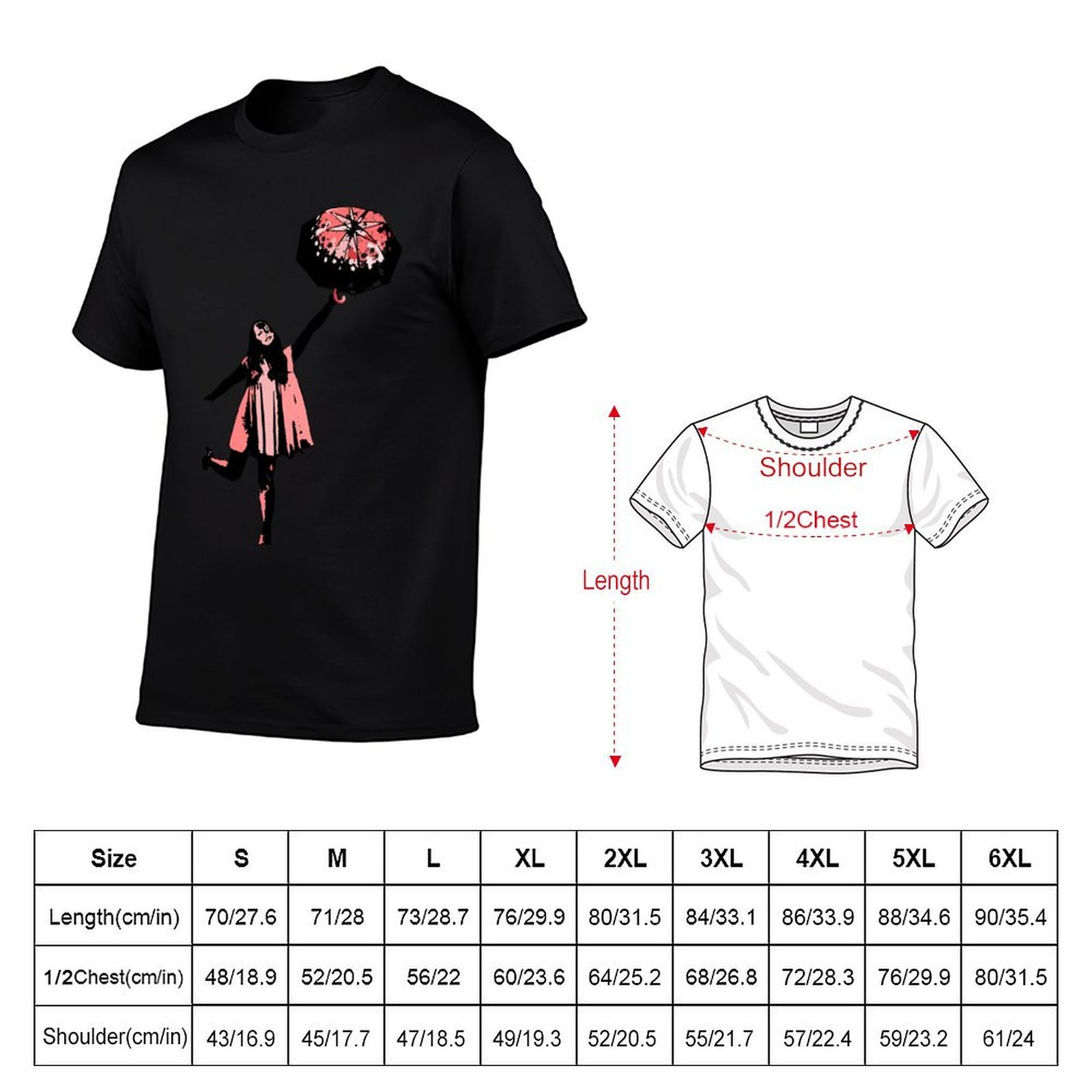 ピンクの傘柄Tシャツ、アニメ風の服、バレンタインデー向けのブ - Men'S Fashion Umbrella のレビューと価格