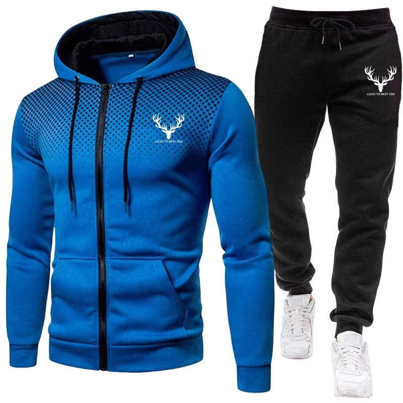 2026新作 メンズセット ジップアップパーカーと黒のスウェ - Jogger Sweatpants Men のレビューと価格