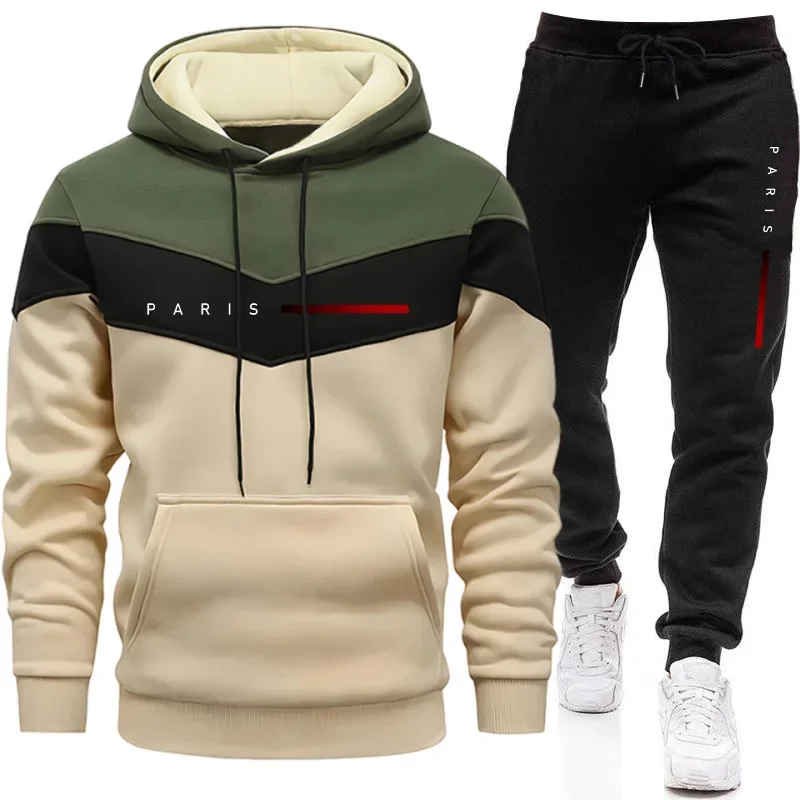 パリファッションメンズフーディセットデイリーカジュアルスポー - Jogger Sweatpants Men のレビューと価格