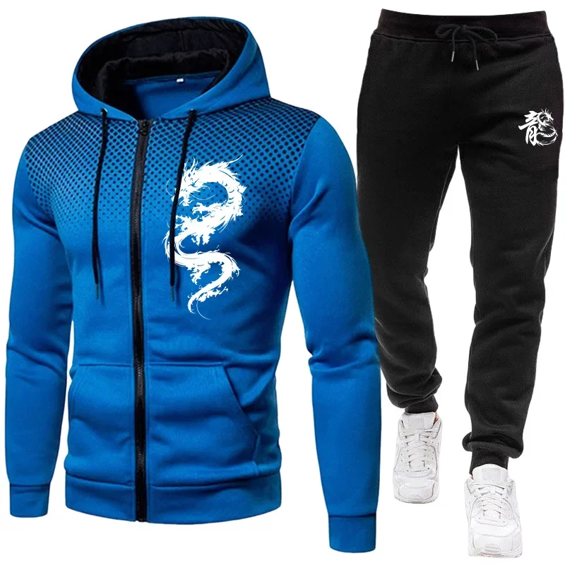 2026年新作 メンズトラックスーツ ドラゴン柄パーカーとス - Jogger Sweatpants Men のレビューと価格