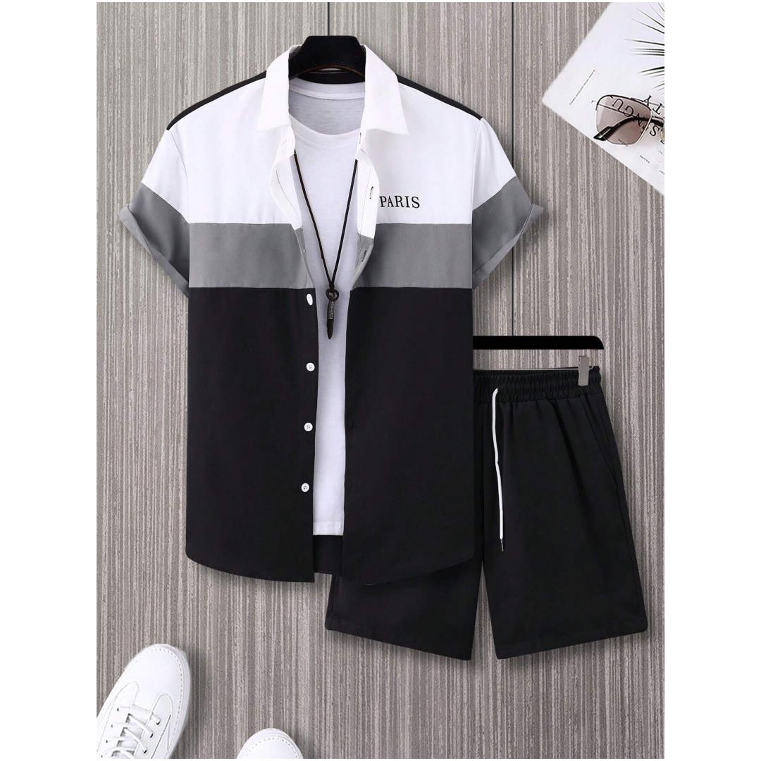 メンズファッションスーツ 青と白のパッチワークカラー シング - Mens Fashion Suits のレビューと価格