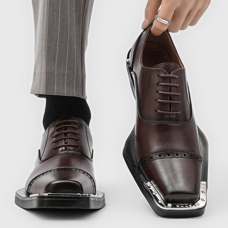 メンズファッションヒップホップロックカーブドブローグシューズ - Oxford Shoes Brogue のレビューと価格