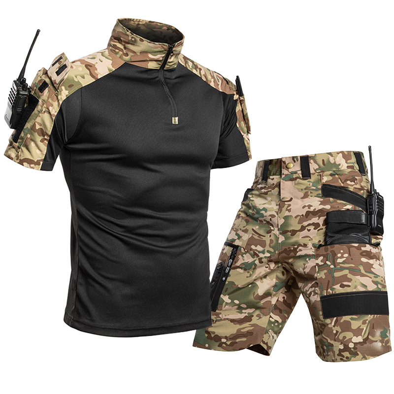 メンズアウトドアクイックドライタクティカルTシャツセット ハ - Military Shirt Men のレビューと価格